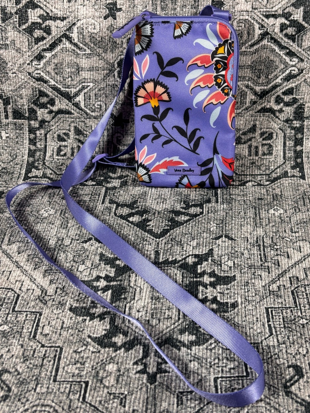 NWOT Vera Bradley Mini Cellphone Crossbody in Mural Garden pattern